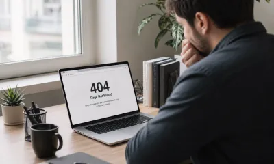 Browser zeigt 404-Fehlerseite – Symbolbild für nicht gefundene Webseiten