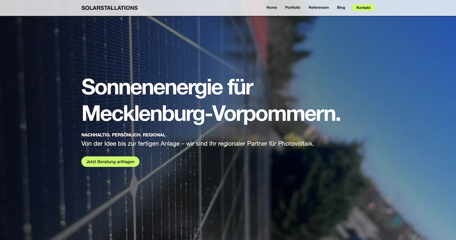 Vorschau der Startseite der Solarstallations UG