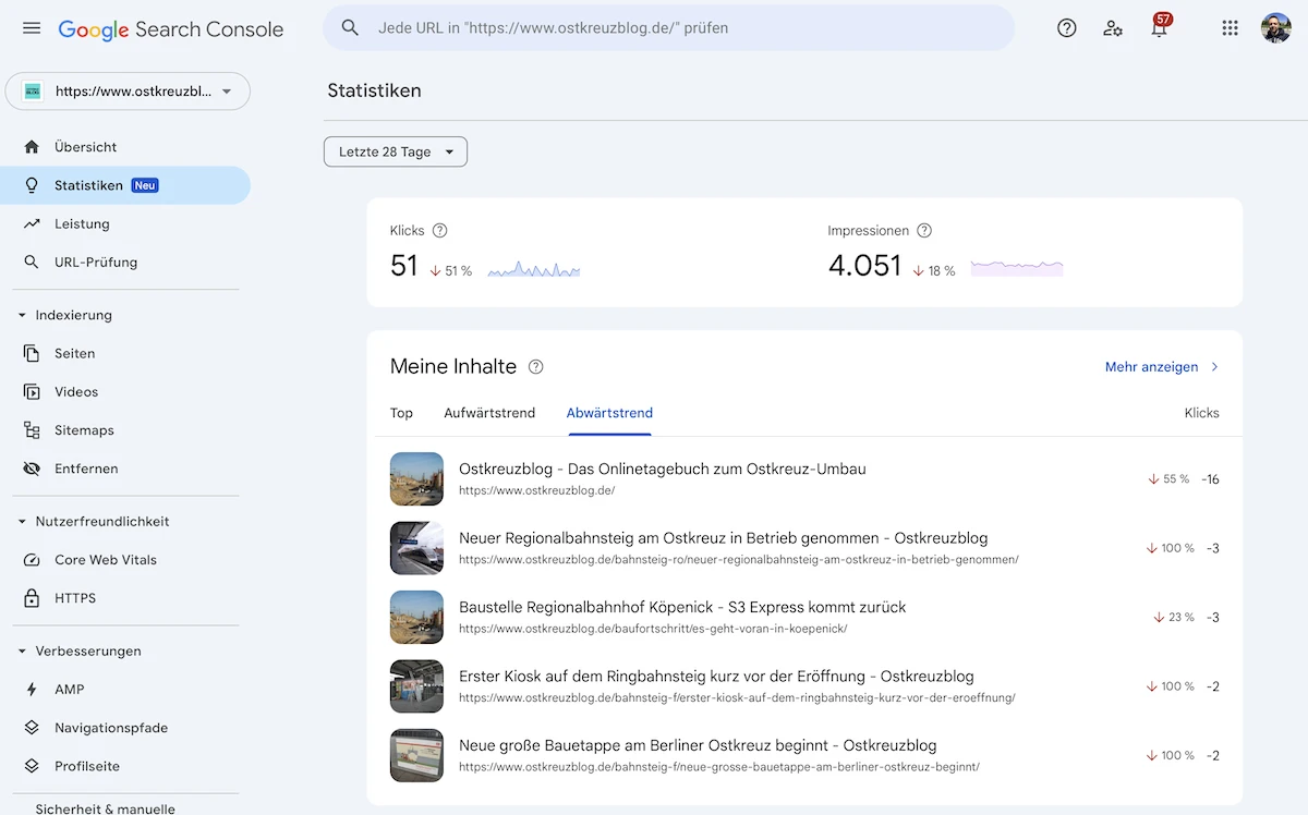 Die neuen Statistiken in der Google Search Console