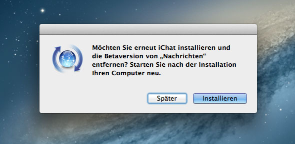 … und iChat erneut installieren